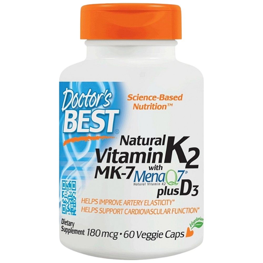 MIGLIORE vitamina naturale K2 MK-7 180 mcg | Inoltre D-3 - 60 capsule