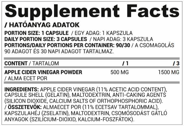 Aceto di mele 500 mg - 90 capsule