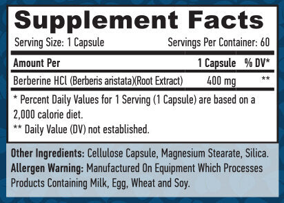 Berberina HCL 400 mg. /60 Vcaps