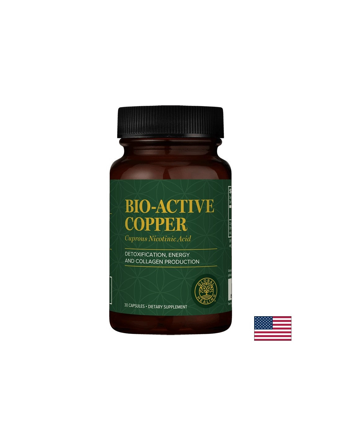 Cure energetiche, tonificanti e antietà per capelli e pelle - Rame (rame-acido nicotinico) - Bio-Active-Copper, 30 capsule Global Healing