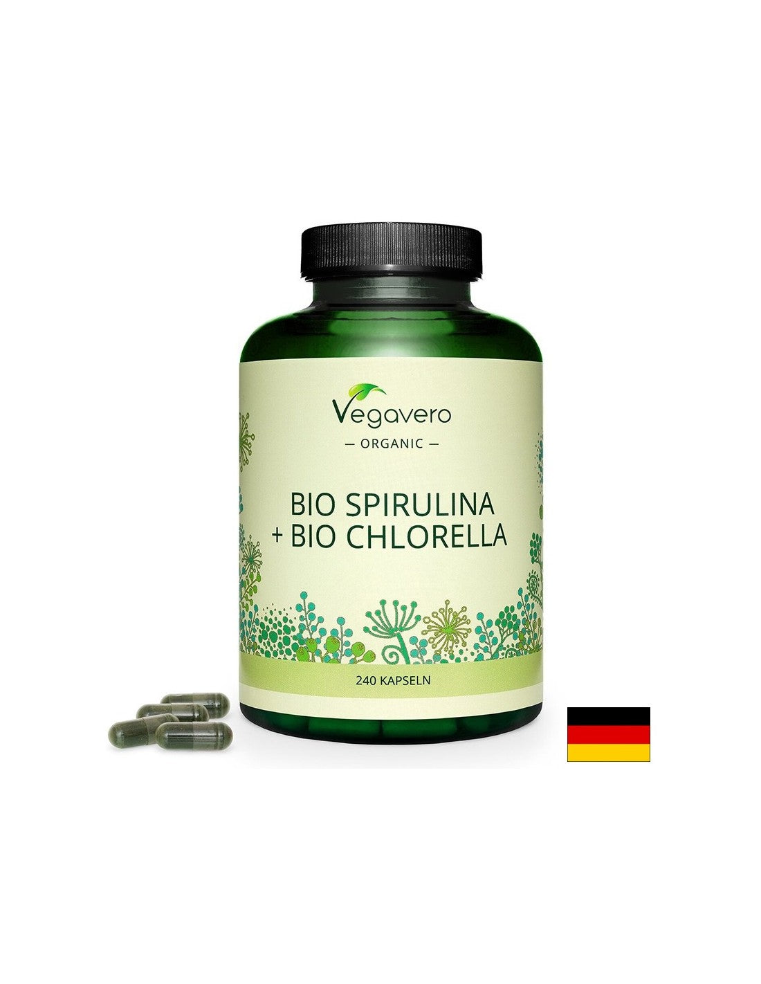 Bio Spirulina + Clorella - Bio Spirulina + Bio Clorella, 240 capsule <tc>Vegavero</tc>