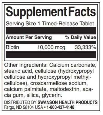 Biotina 10.000 mcg | Rilascio temporizzato - 60 compresse