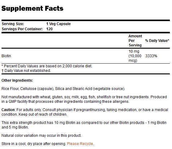 Biotina 10000 mcg/Extra forte - 120 capsule
