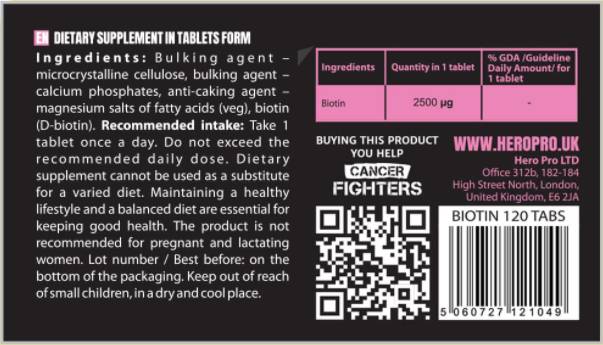Biotina 2500 mcg 120 Compresse