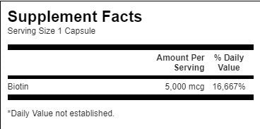 Biotina 5000 mcg - 100 capsule
