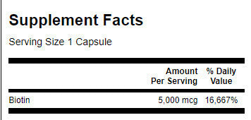 Biotina 5000 mcg - 30 capsule
