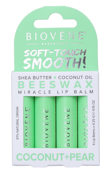 Balsamo per labbra Abeeswax - cocco e pera - terapia intensiva - 4 pezzi