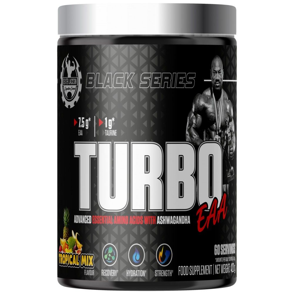 Serie nera | Polvere Turbo EAA ~ Aminoacidi essenziali con taurina - 420 grammi