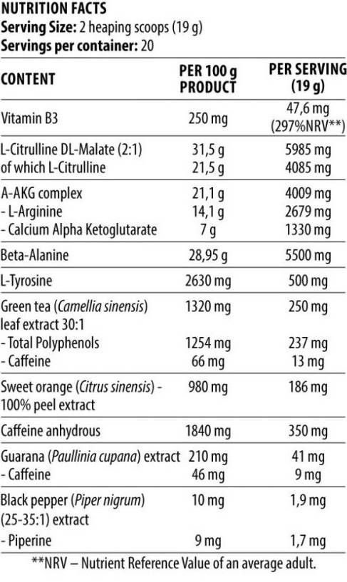 Sangue & Budella | La mente & Body Pre-Workout - 380 grammi