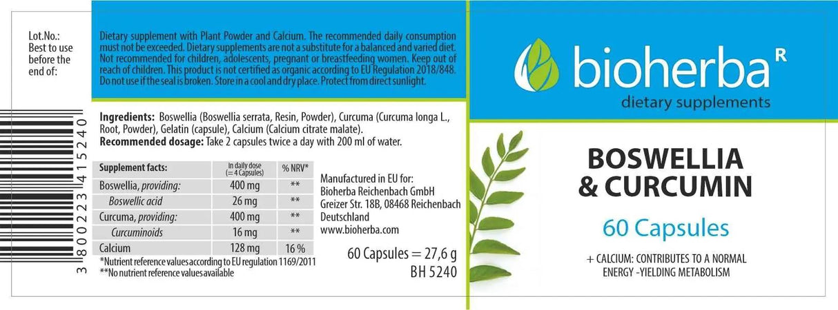 Boswellia E Curcumina - 60 capsule