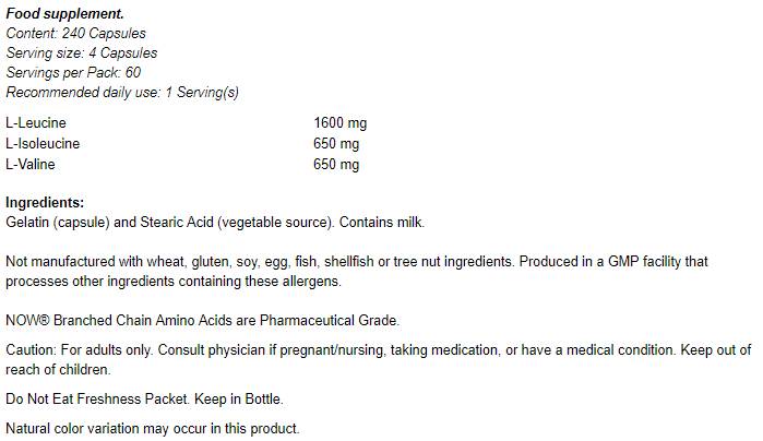 Aminoacidi a catena ramificata/BCAA - 240 capsule