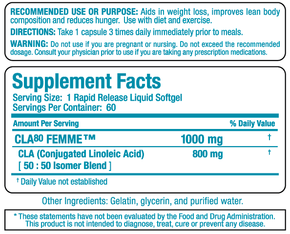 CLA 80 Femme 60 Capsule gel