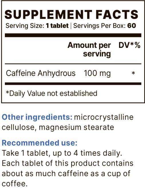 Caffeina BP 100 mg - 60 Compresse