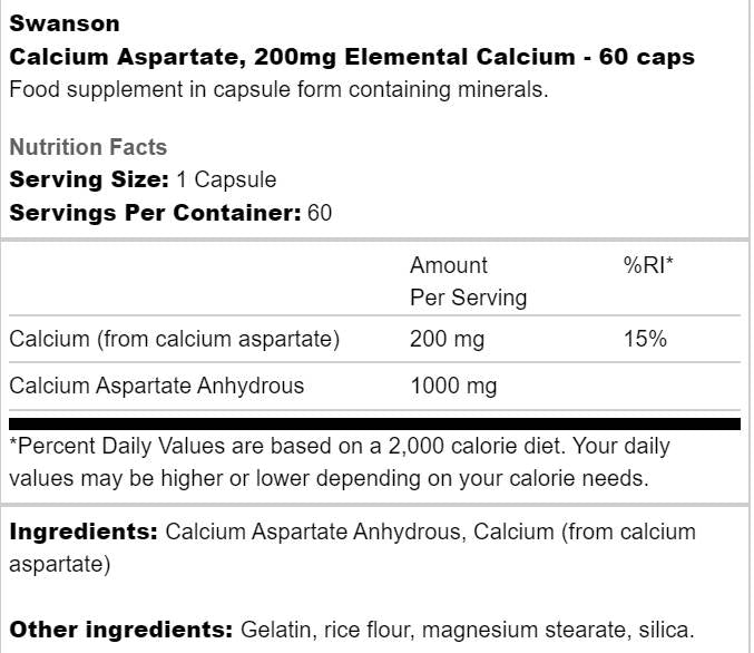 Aspartato di Calcio 200 mg 60 capsule