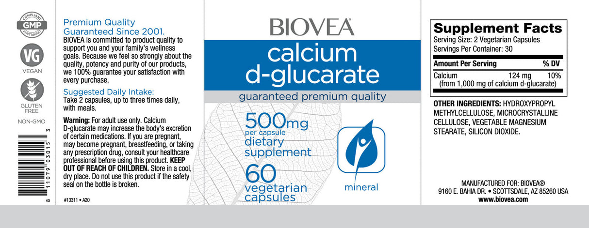 Calcio D-glucarato 500 mg/60 Capsule