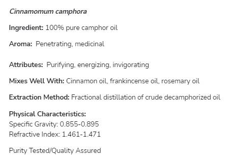 Olio di canfora | Cinnamomum Camphora pura al 100% - 30 ml