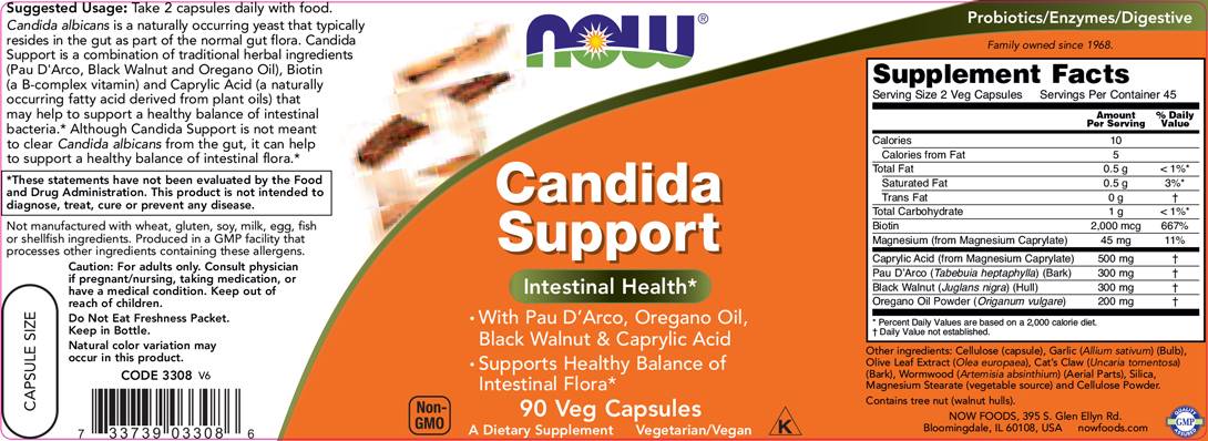 Supporto Candida | Candida trasparente - 180 capsule