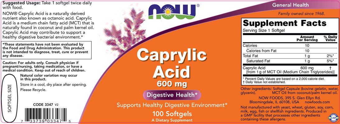Acido Caprilico 600 mg - 100 Capsule gel