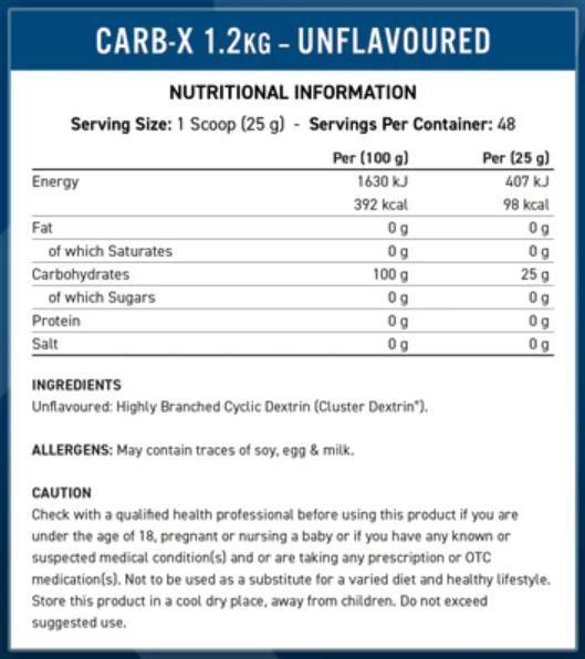 Carb-X | Carboidrati ciclici di destrina al 100% - 1200 grammi