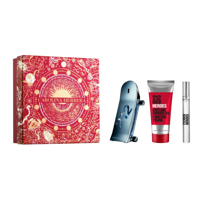 <tc>CAROLINA HERRERA</tc> 212 Heroes Eau De Toilette Spray 90ml Set 3 Pezzi