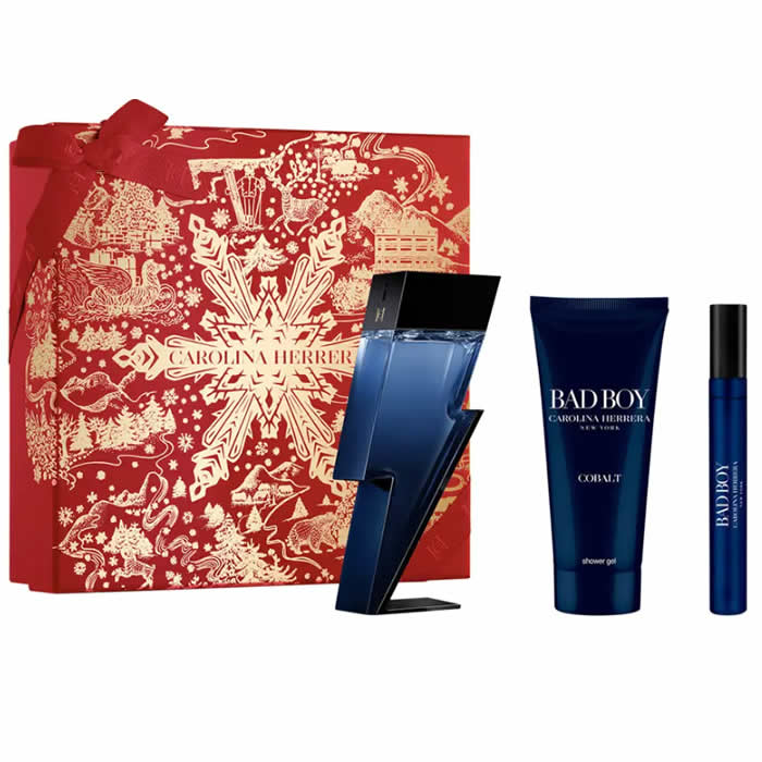 <tc>CAROLINA HERRERA</tc> Bad Boy Cobalt Eau De Perfume Spray 100ml Set 3 pezzi