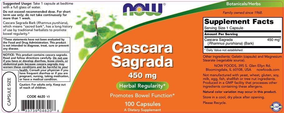 Cascara Sagrada 450 mg - 100 capsule