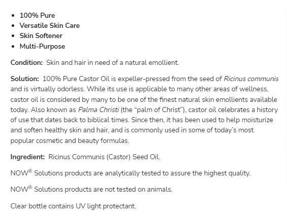 Olio di ricino | Cura della pelle versatile pura al 100% - 118 ml