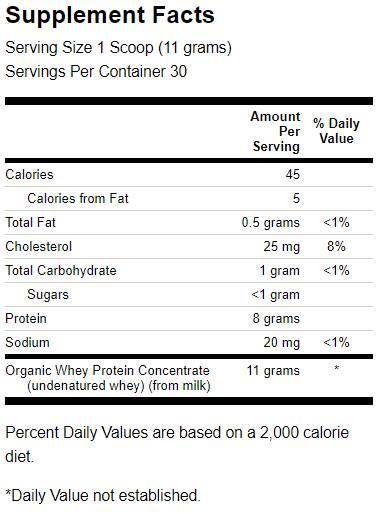 Proteine del siero di latte bioattive non denaturate certificate biologiche 340 grammi