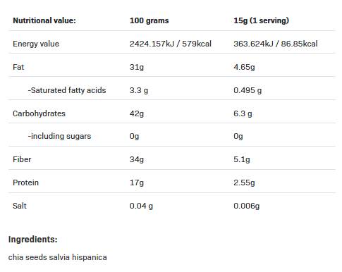 Chia | 100% Naturale - 500 grammi