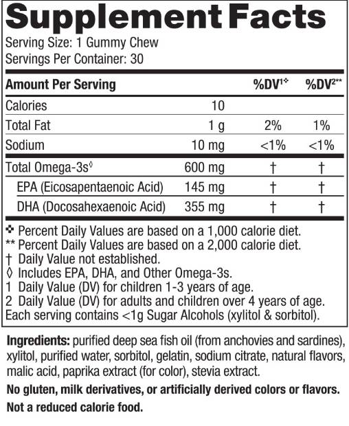 Caramelle gommose DHA per bambini 600 mg - 30 caramelle gommose