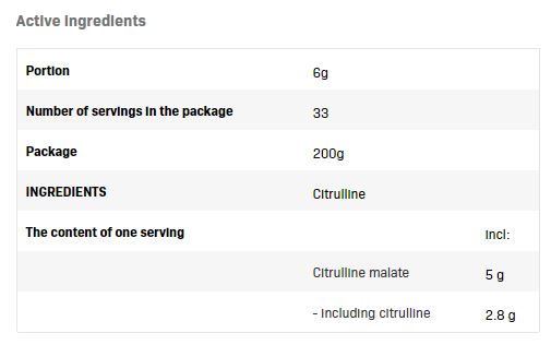 Citrullina - 0,200 kg