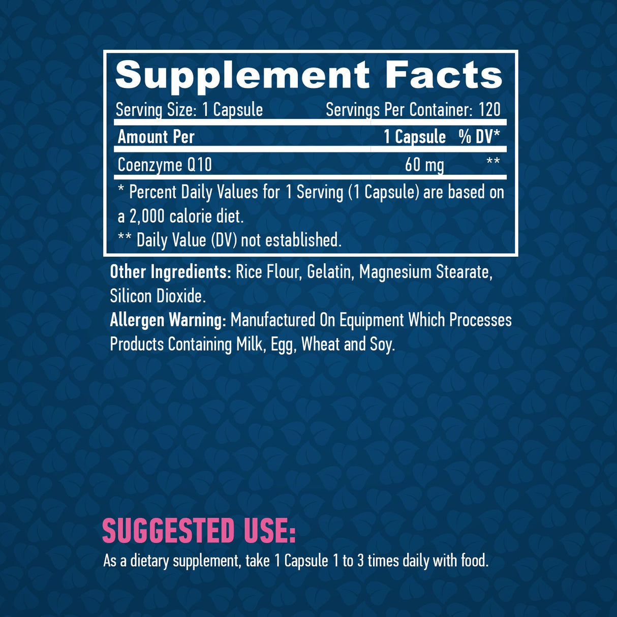Co-Q10 60 mg. /120 capsule.