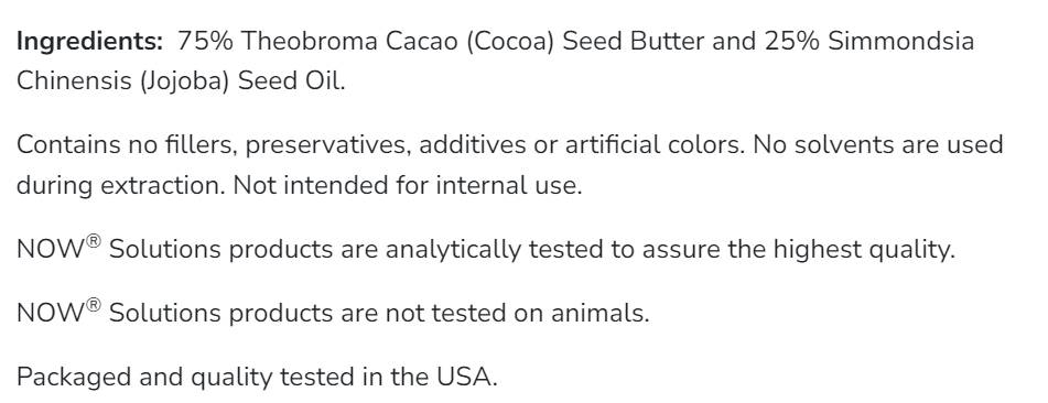Burro di Cacao con Olio di Jojoba - 184 grammi