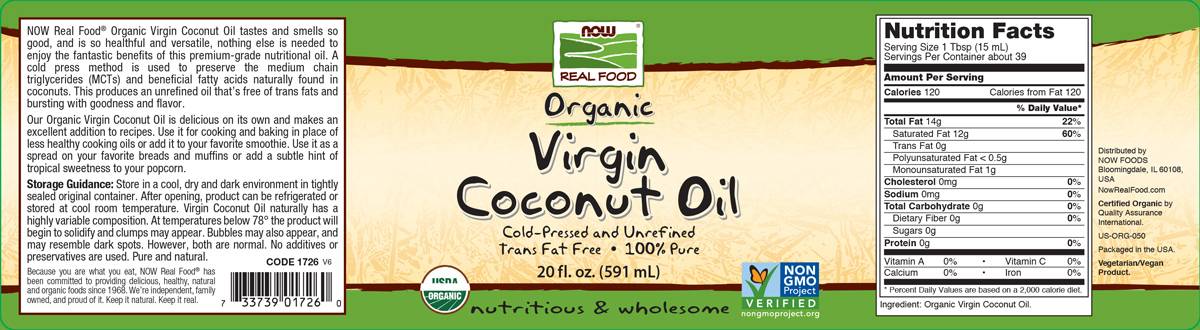 Olio di Cocco Vergine Biologico - 591 grammi
