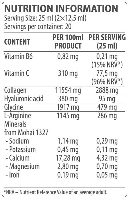 Collagene Liquido | con Acido Ialuronico & Vitamina C - 500 ml