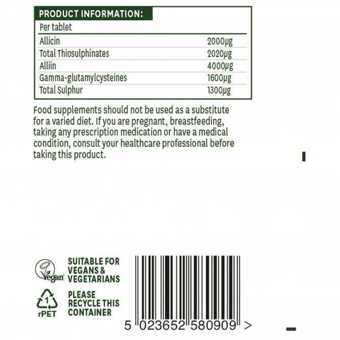 Aglio concentrato con allicina (Aglio concentrato) 2000mcg 90 compresse NaturesAid