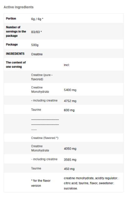Creatina Aromatizzata - 0,500 kg