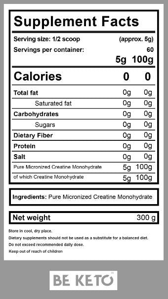 Creatina Monoidrato - Pura al 100% - 300 grammi