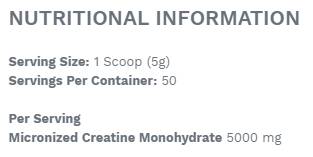 Creatina monoidrato - 250 grammi