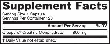Creatina Monoidrato 800 mg 120 capsule