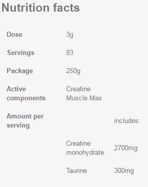 Creatina Muscle Max - 250 grammi