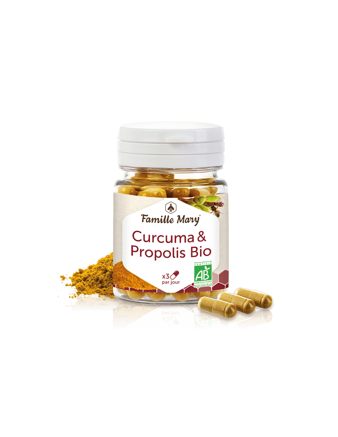 Curcuma & Propoli Bio/ Curcuma + propoli bio, 60 capsule Famille Mary