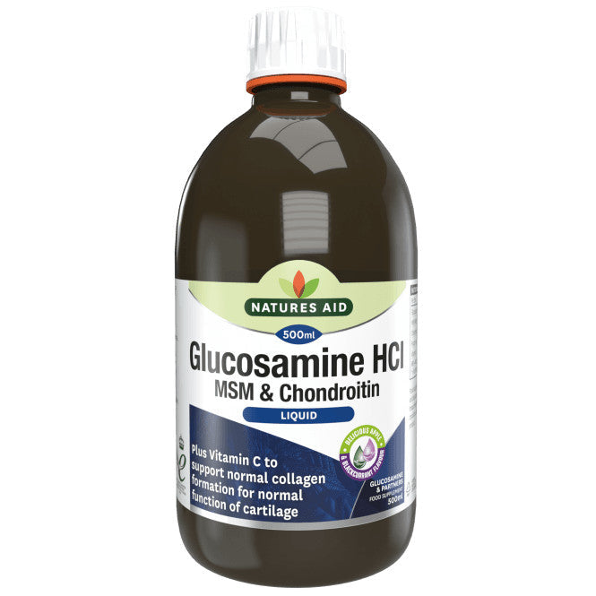 Formula liquida concentrata per articolazioni sane con glucosamina, MSM e condroitina (Glucosamina, MSM & Condroitina liquida) 500 ml NaturesAid