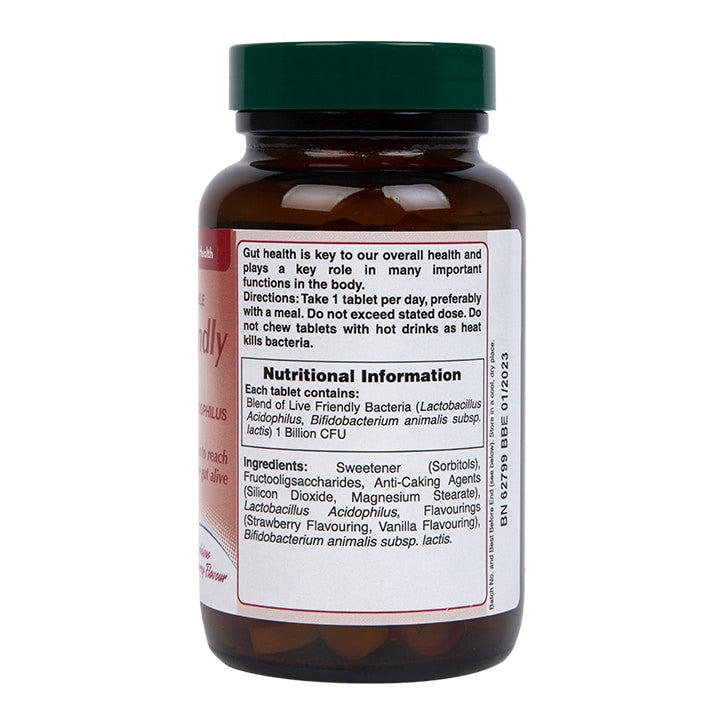 Probiotico con Acidophilus (Acidophilus masticabile alla fragola 1 miliardo) 1 miliardo. 120 compresse masticabili OLANDA & BARRETT