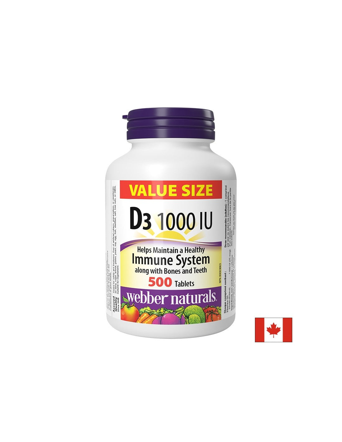 Ossa sane e forte immunità - Vitamina D3 1000 UI, 500 compresse