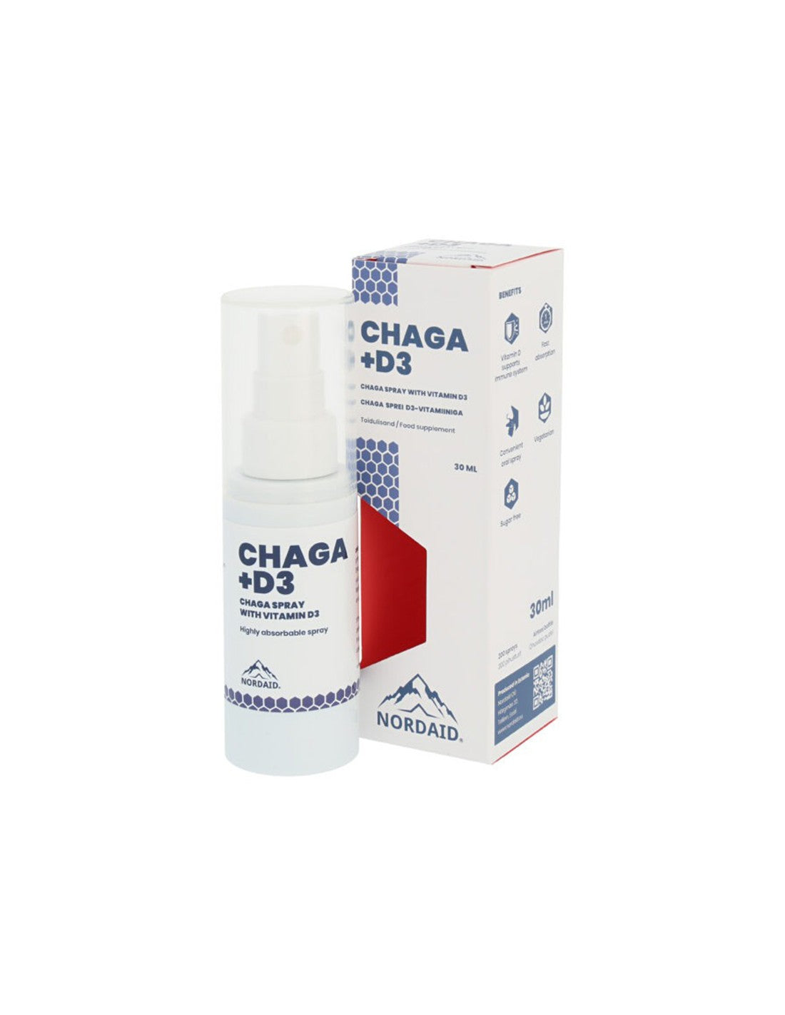 Immunità - Chaga + Vitamina D3, spray orale x 30 ml/200 spruzzi <tc>Nordaid</tc>