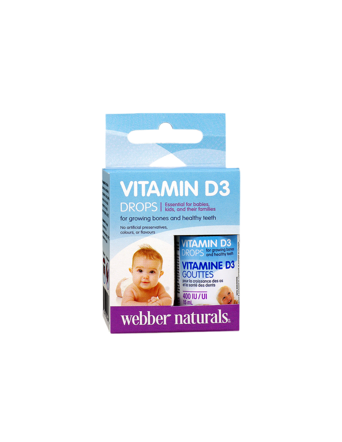 Vitamina D3 per neonati e bambini, 400 UI x 15 ml/500 dosi