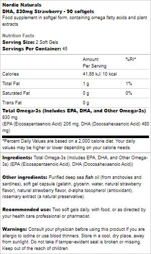 DHA 830 mg - 90 capsule gel