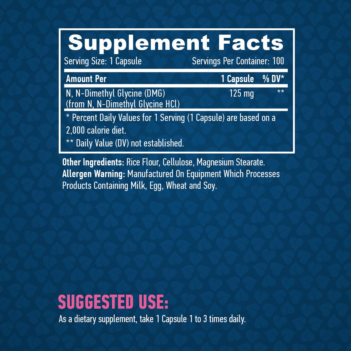 DMG 125 mg. /100 capsule.