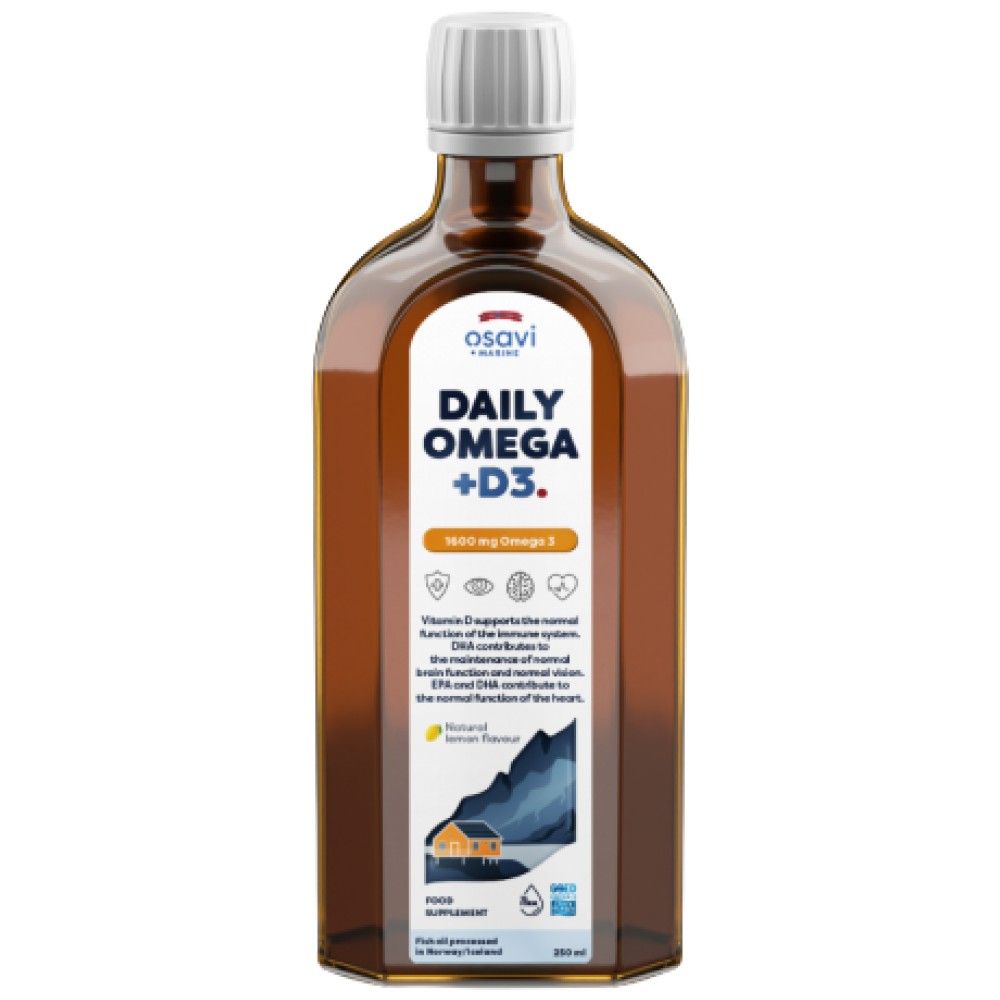 Liquido quotidiano Omega + D3 | Aroma Naturale al Limone - 250 ml